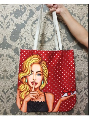 Körfez Kırlent Vough Desen Baskılı Kumaş Heybe Çanta