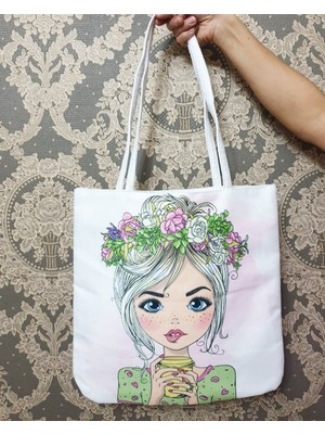 Körfez Kırlent Vough Desen Baskılı Kumaş Heybe Çanta