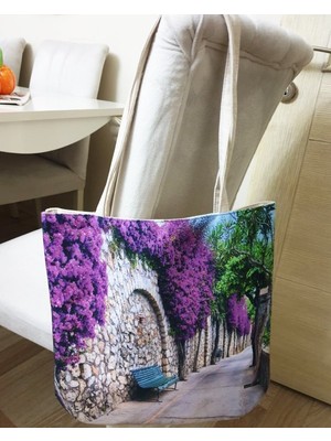 Körfez Kırlent Alaçatı Baskılı Kumaş Heybe Çanta