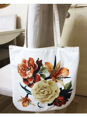 Körfez Kırlent Çiçekli Baskılı Kumaş Heybe Çanta