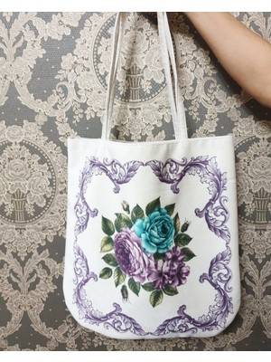 Körfez Kırlent Çiçekli Baskılı Kumaş Heybe Çanta