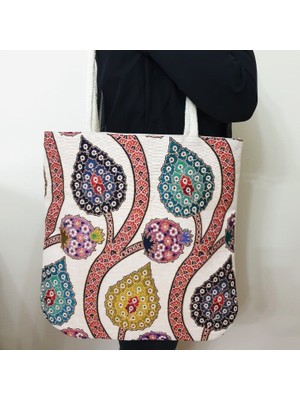 Körfez Kırlent Anadolu Desen Goblen Dokuma Kumaş Heybe Çanta