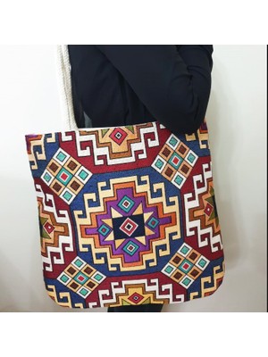 Körfez Kırlent Göçebe Goblen Dokuma Kumaş Heybe Çanta
