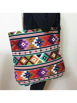 Körfez Kırlent Göçebe Goblen Dokuma Kumaş Heybe Çanta