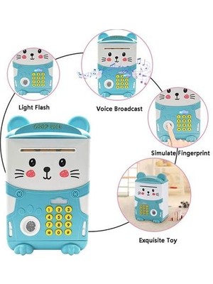 HaiTun Elektronik Kumbara, Atm Parola Tasarruf Bankası Çocuklar Için, Parmak Izini Simüle Et Otomatik Kaydırma Kağıt Para Para Bankası (Yurt Dışından)