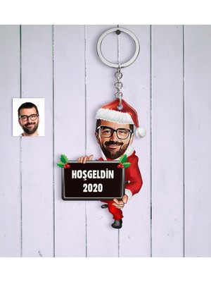 BK Kişiye Özel Yılbaşı Bay Karikatür Anahtarlık