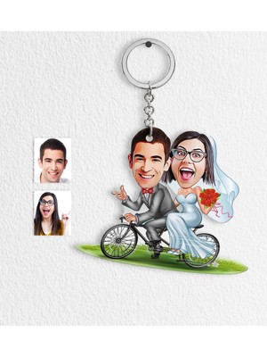 BK Kişiye Özel Evleniyoruz Karikatür Anahtarlık - 3