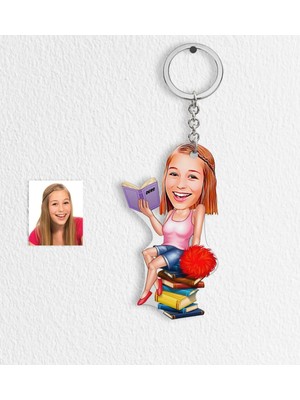 BK Kişiye Özel Bayan Öğrenci Karikatür Anahtarlık - 1