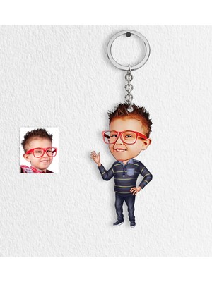 BK Kişiye Özel Erkek Çocuk Karikatür Anahtarlık - 2