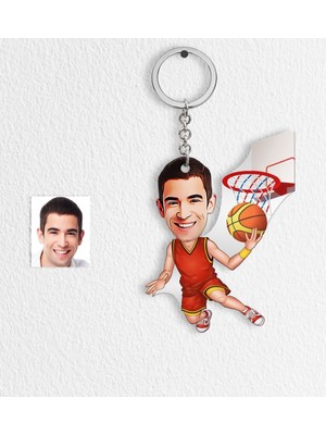 BK Kişiye Özel Bay Basketbolcu Karikatür Anahtarlık - 1