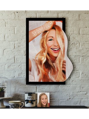 BK Kişiye Özel Kadın Soyut Karikatürlü 3D Ahşap Tablo-13