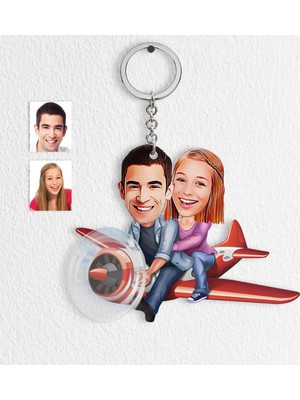 BK Kişiye Özel Sevgililer Karikatür Anahtarlık - 11