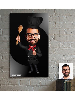 BK Kişiye Özel Master Chef Karikatür Ahşap Tablo - 1