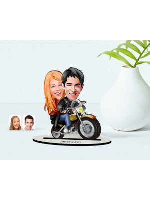 BK Kişiye Özel Sevgili Karikatürlü Ahşap Biblo Model-17