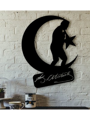 BK Atatürk Tasarımlı Özel Kesim Ahşap Tablo