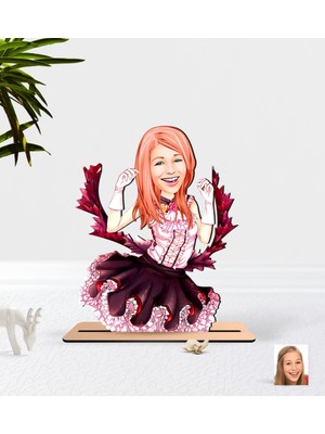 BK Kişiye Özel Kadın Soyut Karikatürlü Ahşap Biblo-14