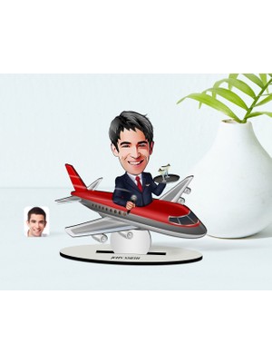 BK Kişiye Özel Bay Host Karikatür Ahşap Biblo - 1