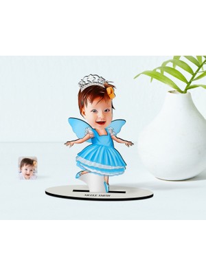 BK Kişiye Özel Çocuk Balerin Karikatürlü Ahşap Biblo Model-1