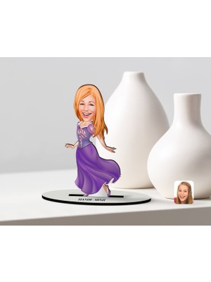 BK Kişiye Özel Prenses Karikatürlü Ahşap Biblo Model-1