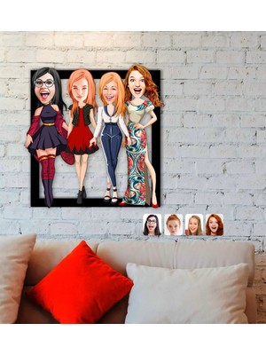 BK Kişiye Özel Bekarlığa Veda Karikatürlü 3D Ahşap Tablo-3