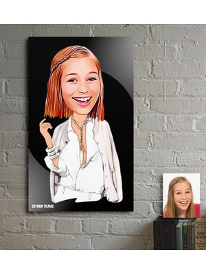 BK Kişiye Özel Bayan Model Karikatür Ahşap Tablo - 2