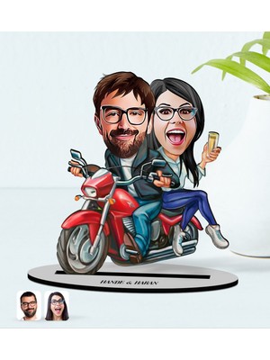 BK Kişiye Özel Isimli Sevgililer Karikatürlü Ahşap Biblo Model-97