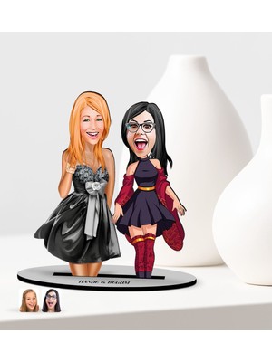 BK Kişiye Özel Bekarlığa Veda Karikatürlü Ahşap Biblo Model-4