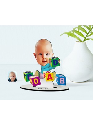 BK Kişiye Özel Bebek Karikatür Ahşap Biblo - 5