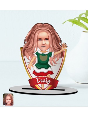 BK Kişiye Özel Isimli Kız Çocuk Karikatürlü Ahşap Biblo Model-18