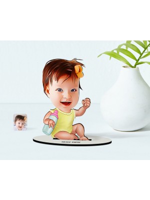 BK Kişiye Özel Bebek Karikatür Ahşap Biblo - 1