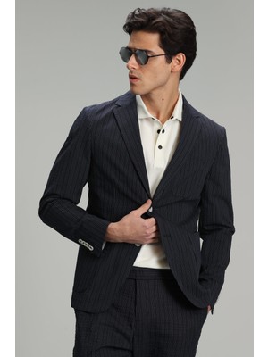 Lufian Plus Spor Erkek Blazer Ceket Slim Fit Lacivert