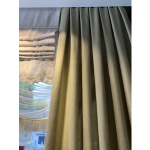 Vanessa Perde Natural Keten Mat Doku Kırışmaz Yeni Sezon 1x3 Pileli Fıstık Yeşili Fon Perde