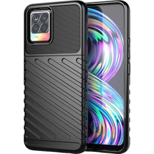 Realme 8 Thunder Serisi Darbeye Dayanıklı Silikon Kılıf - Siyah