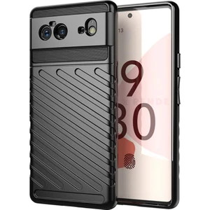 Google Pixel 6 Thunder Serisi Darbeye Dayanıklı Silikon Kılıf - Siyah