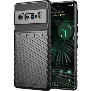 Google Pixel 6 Pro Thunder Serisi Darbeye Dayanıklı Silikon Kılıf - Siyah