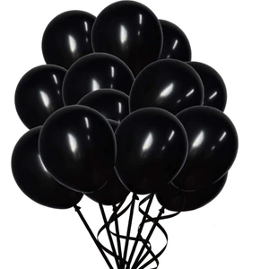 10 Adet Siyah  Renk  Balon-Dogum Günü Parti Balonları-Açılış Balonları-1 Kalite