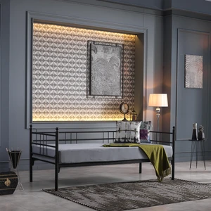 Soho Daybed Tek Kişilik Sedir Divan Metal Karyola Siyah