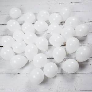 50 Adet Beyaz  Renk  Balon-Dogum Günü5 Metre Balon Zıncırı Hediyeli