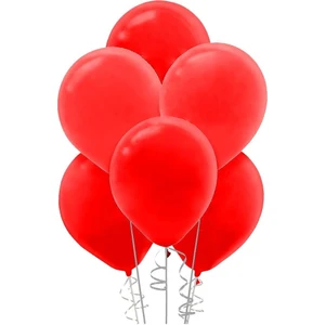 50 Adet Kırmızı Renk  Balon-Pastel- Pastel  Balon-Dogum Günü Parti Balonları