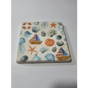 Reis Home Dekoratif Figürlü Doğal Taş Gider Kapağı Banyo Süsü Tekli 10x10 Cm