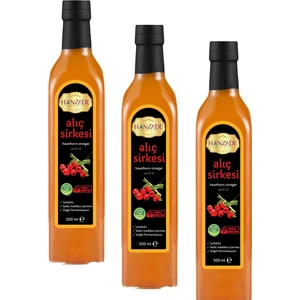 Hanzade Bitkisel Alıç Sirkesi 500 ml x 3 Adet Doğal Fermantasyon Içilebilir Katkısız