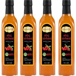 Hanzade Bitkisel Alıç Sirkesi 500 ml x 4 Adet Doğal Fermantasyon Içilebilir Katkısız