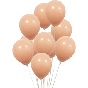 50 Adet Makaron Soft Somon Renk Balon-+ Balon Zinciri Balon Bandı Hediye