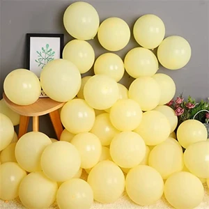 25 Adet Sarı Renk Soft Makaron  Balon-Pastel-Soft Balon-Dogum Günü Parti Balonları