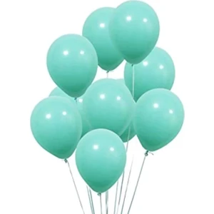 50 Adet Su Yeşili  Renk Balon-5 Metre Balon Zıncırı Hediyeli