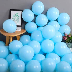 50 Adet Makaron Açık Mavi Renk Balon-Pastel-Soft Balon-Dogum Günü Parti Balonları