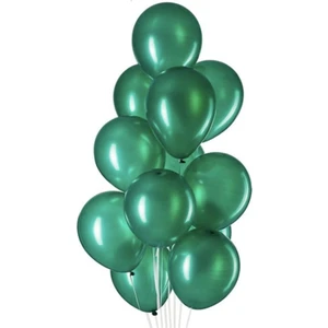 60 Adet Metalik Sedefli  Yeşil  Balon, Helyumla Uçan-Dogum Günü-Parti-Kaliteli Balon