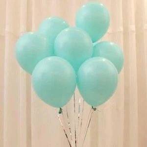 15 Adet Metalik Sedefli Su Yeşili Balon, Helyumla Uçan-Dogum Günü-Parti-Kaliteli Balon