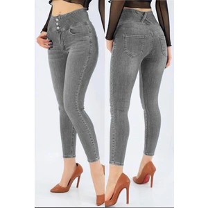 Yüksek Bel Likralı Jean Pantolon