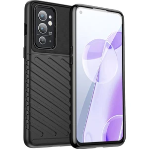 Oneplus 9rt Thunder Serisi Darbeye Dayanıklı Silikon Kılıf - Siyah